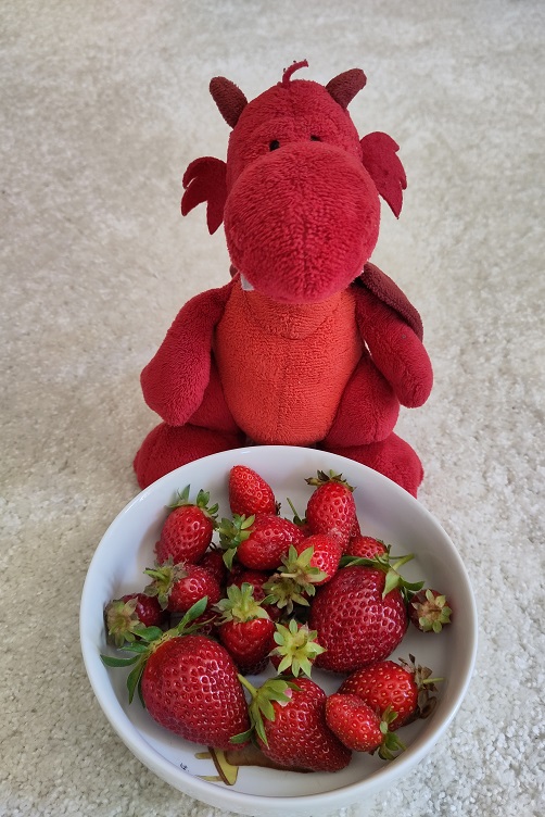 Flämmchen mit Erdbeeren