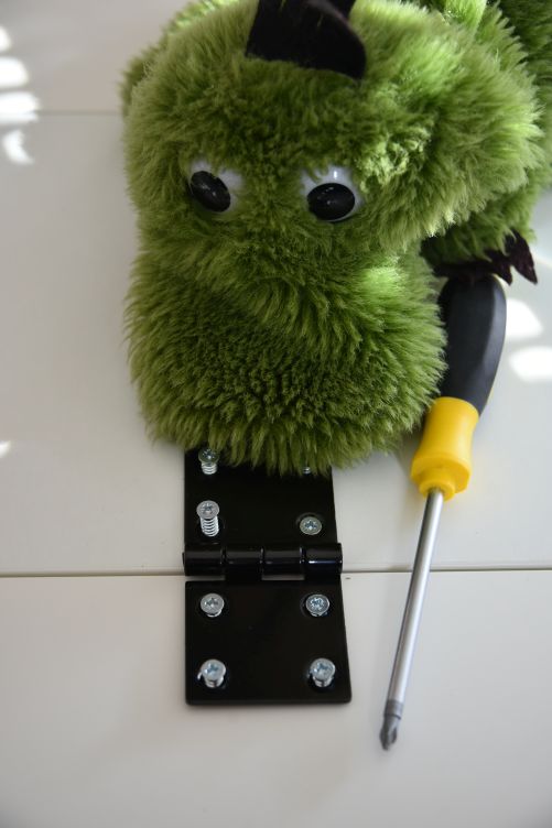 Fauchi schraubt ein Scharnier an