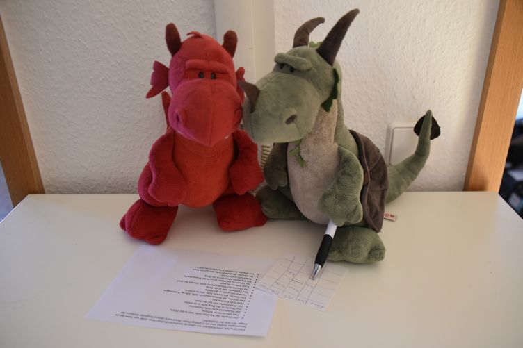 Päffchen und Ruby lösen zusammen das Logikrätsel