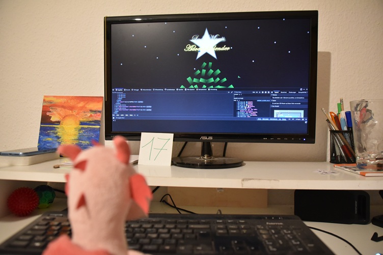 Fleur programmiert den Adventskalender