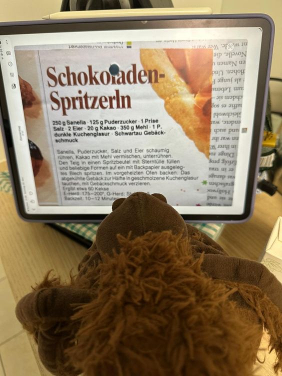 Minnie studiert das Rezept