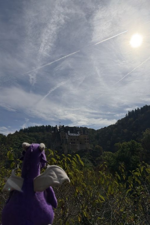 Violetta blickt auf Burg Eltz
